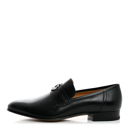 Gucci Calfskin Mens Interlocking GG Loafers 11.5 Black 1 of 9