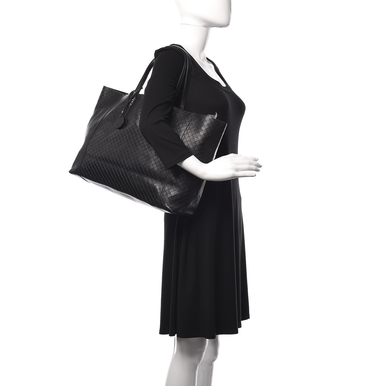 Bottega Veneta Calfskin Intrecciomirage Large Tote Black 2 of 9