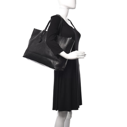 Bottega Veneta Calfskin Intrecciomirage Large Tote Black 2 of 9