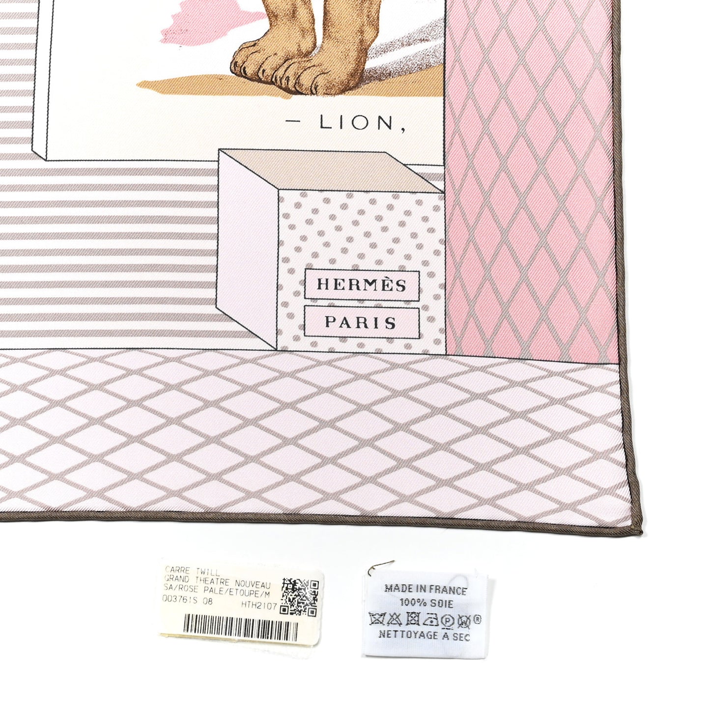 Silk Grand Theatre Nouveau Scarf 90 Rose Pale Etoupe
