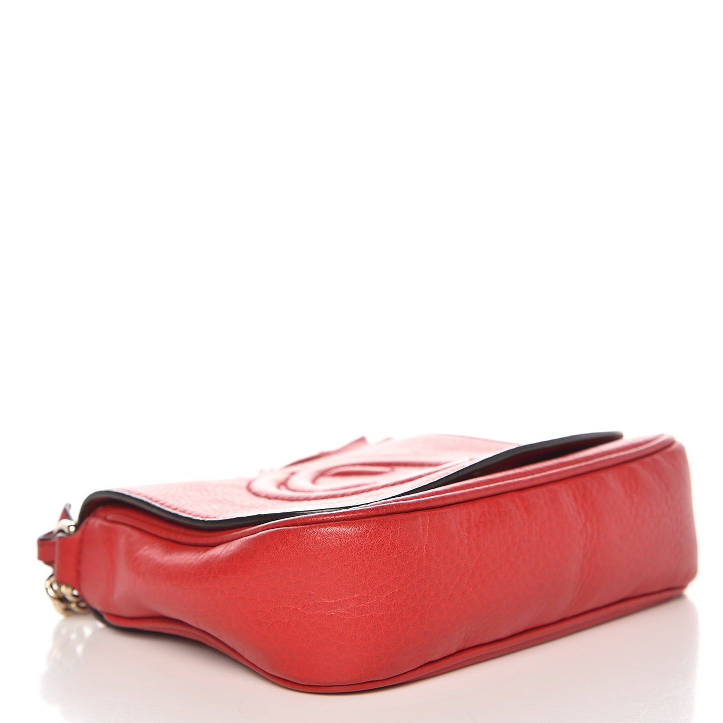 Pebbled Calfskin Small Soho Flap Crossbody Red