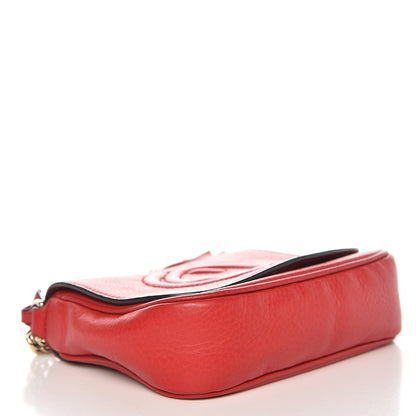Gucci Pebbled Calfskin Small Soho Flap Crossbody Red 4 of 8