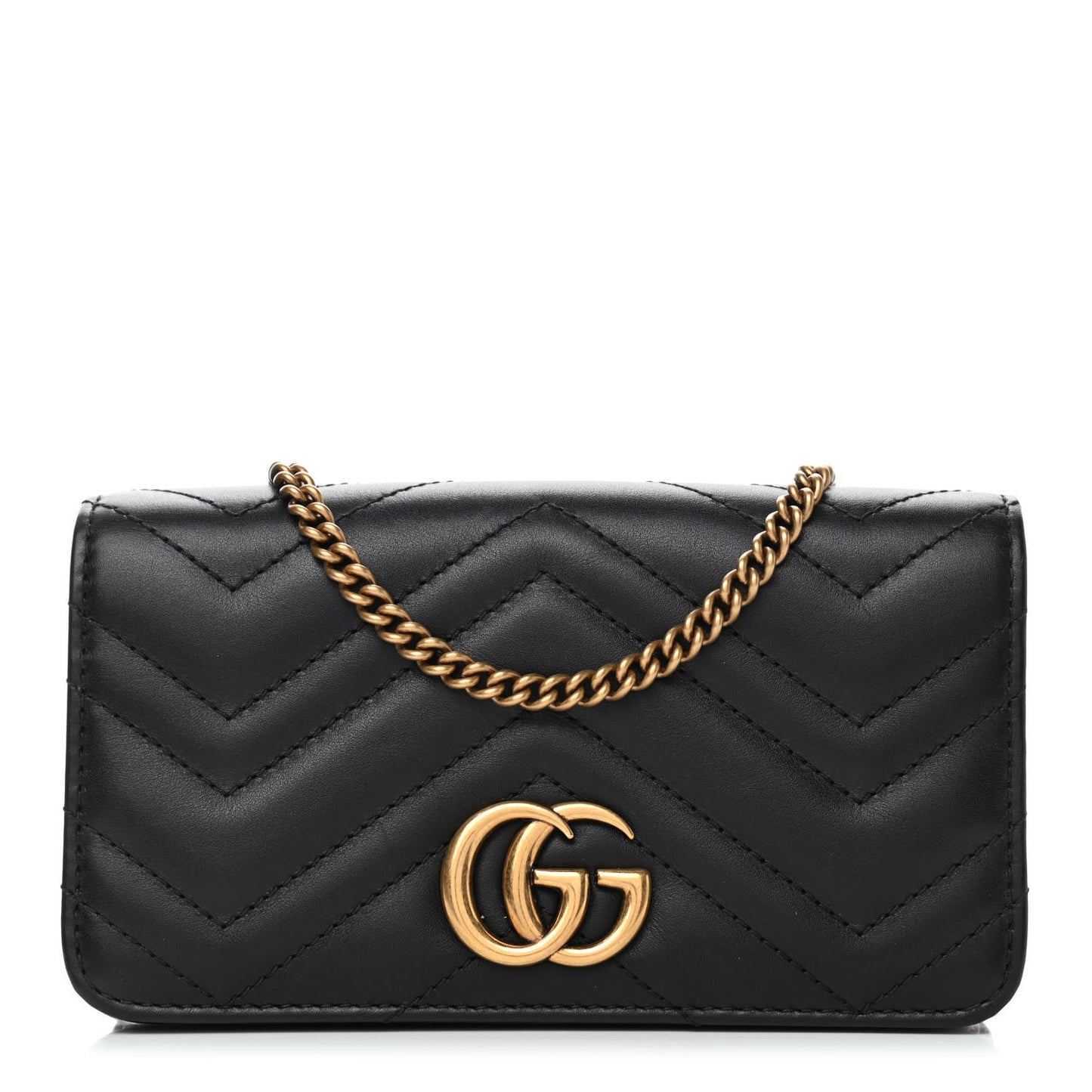 Calfskin Matelasse GG Marmont Mini Bag Black