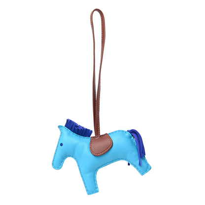Hermes Milo Lambskin Grigri Rodeo Horse Bag Charm GM Bleu Azteque Bleu Electrique Fauve 1 of 3