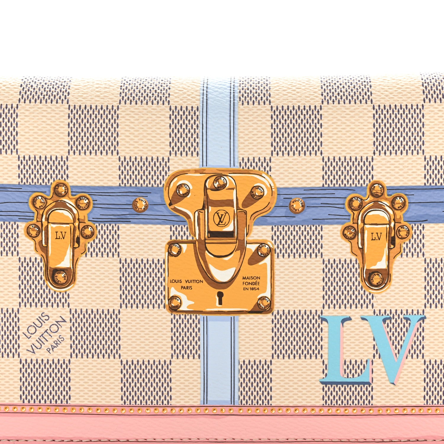 Louis Vuitton Damier Azur Summer Trunks Pochette Weekend 7 of 9
