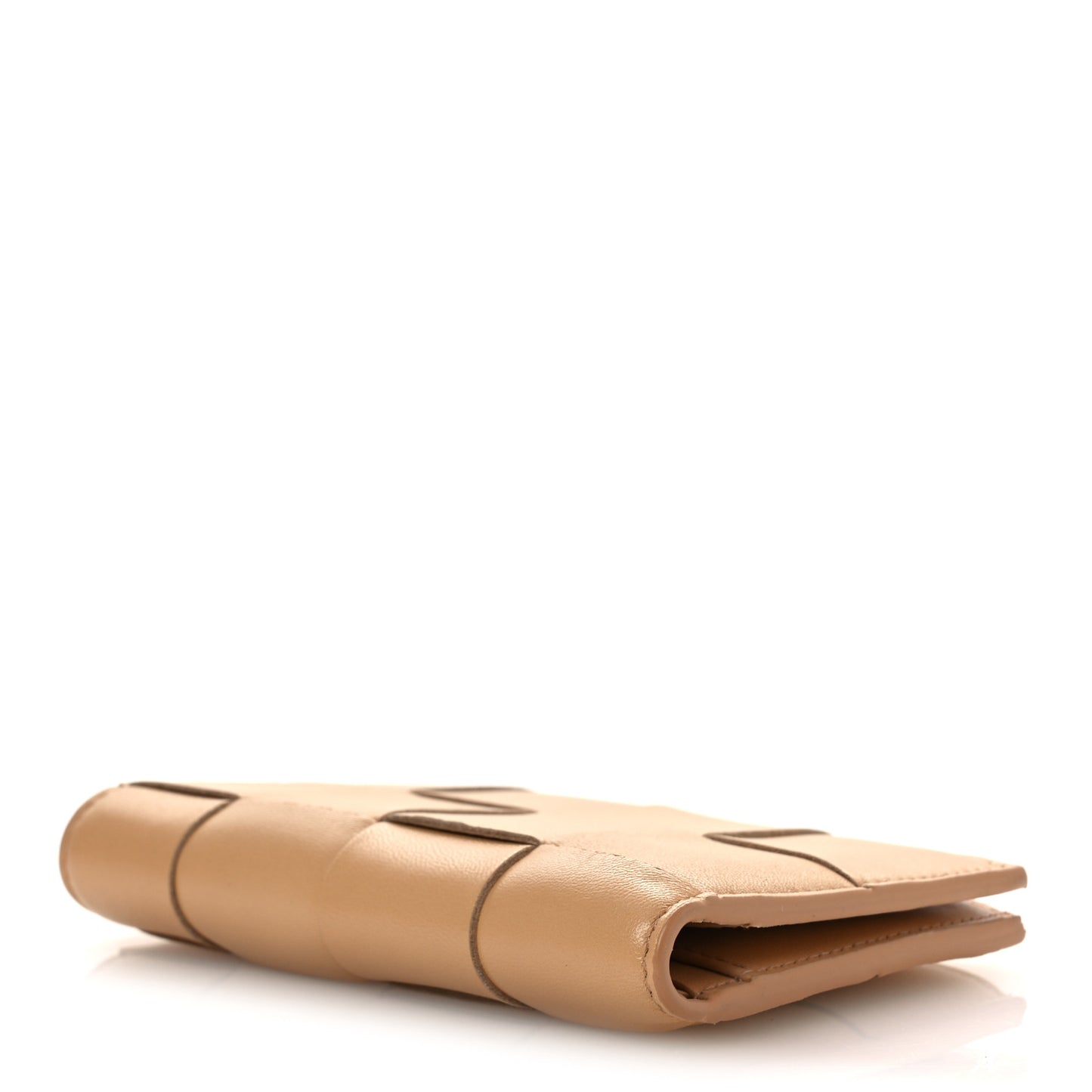 Nappa Maxi Intrecciato Medium Cassette Bifold Zip Wallet  Porridge