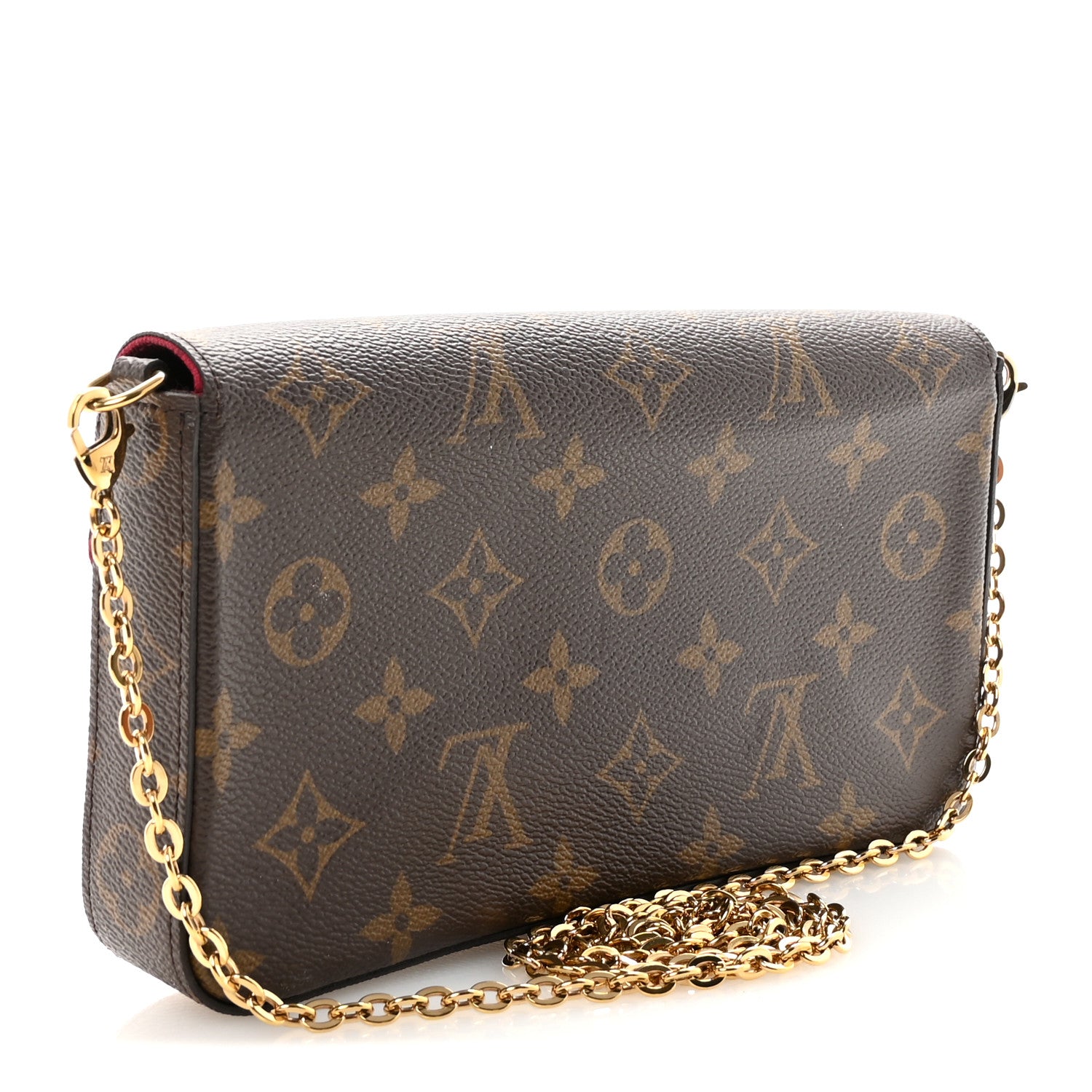 Louis Vuitton Monogram Pochette Felicie Chain Wallet Fuchsia 4 of 11