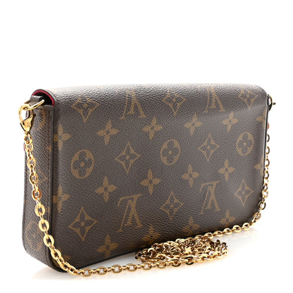 Louis Vuitton Monogram Pochette Felicie Chain Wallet Fuchsia 4 of 11
