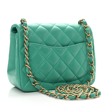 Chanel Lambskin Quilted Mini Square Flap Green 3 of 13