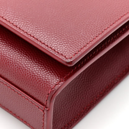 Saint Laurent Grain De Poudre Small Monogram Kate Satchel Red 12 of 14
