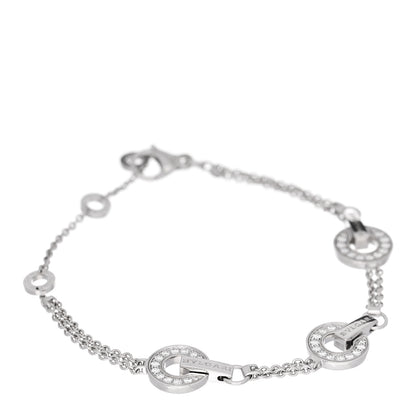 Bulgari 18K White Gold Diamond BVLGARI BVLGARI Openwork Bracelet ML 1 of 7