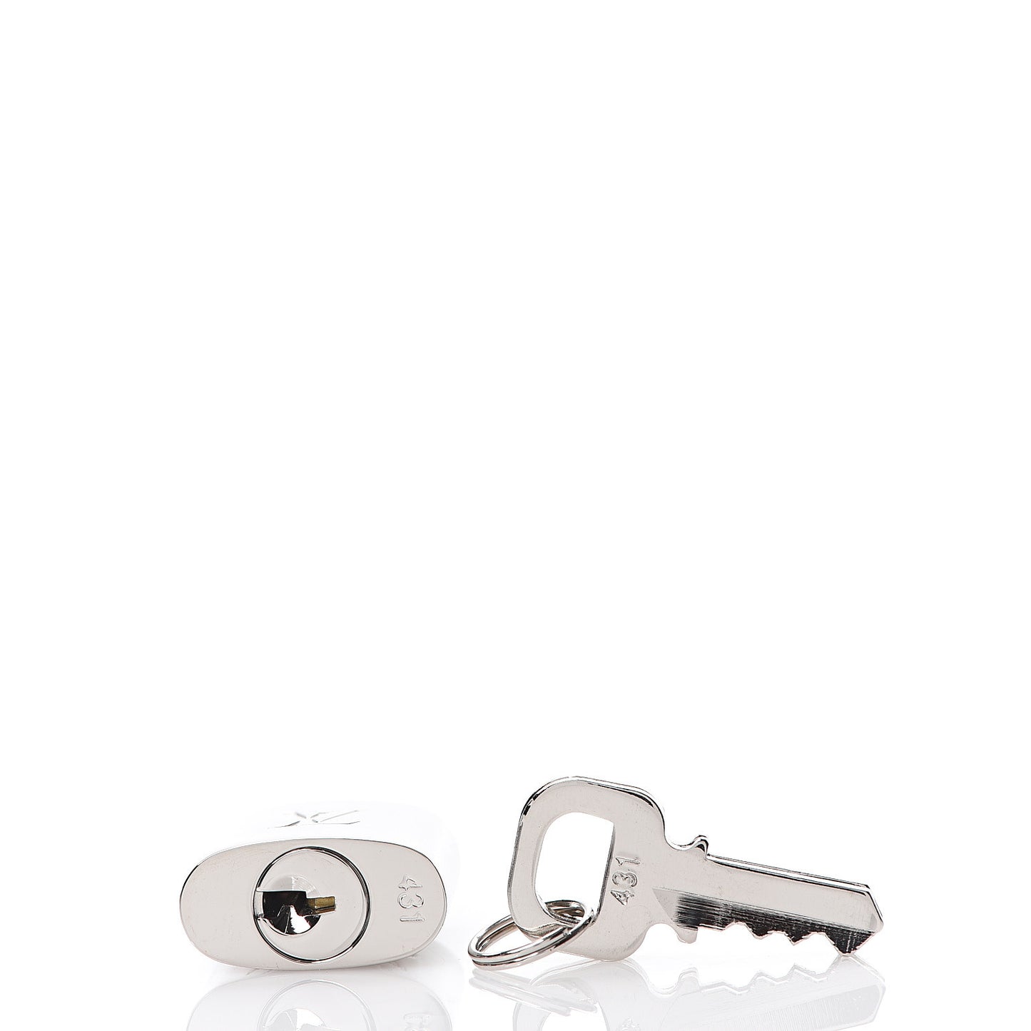 Polished Silver Lock and 2 Keys Set #431