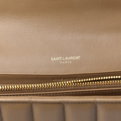 Saint Laurent Lambskin Matelasse Monogram Vicky Chain Wallet Peru 6 of 9