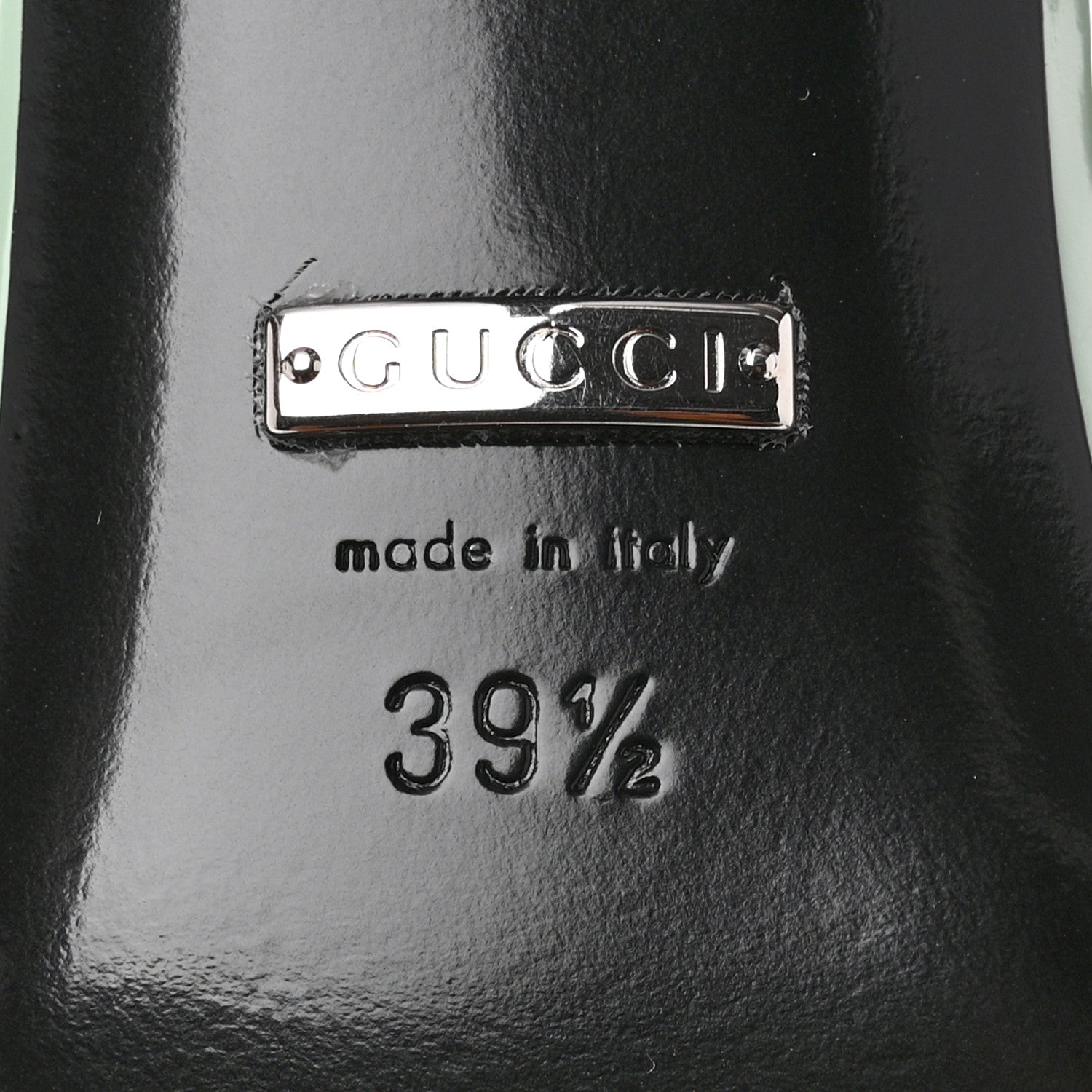 Gucci Regent Calfskin Horsebit Mid Heel Sandals 40 Mystic White 39.5 Pacific Green 7 of 10