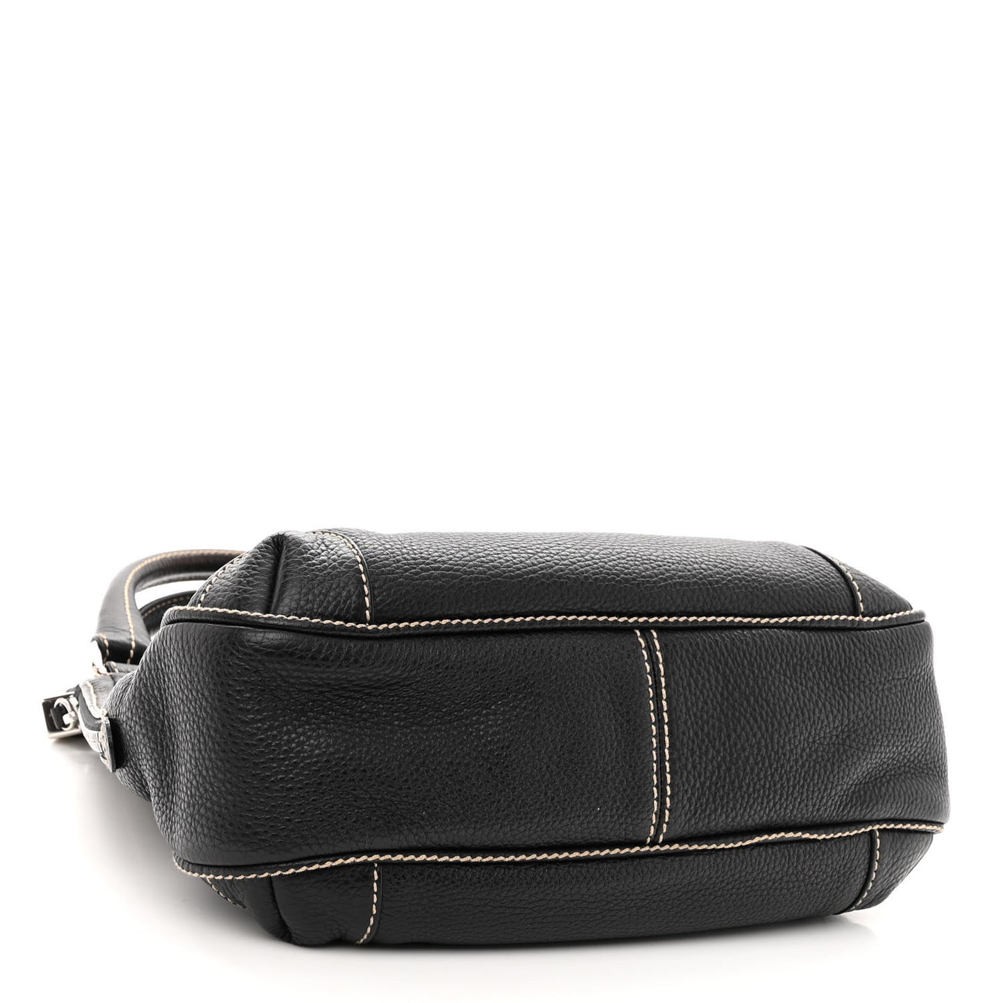 Grained Calfskin Tassel Hobo Black
