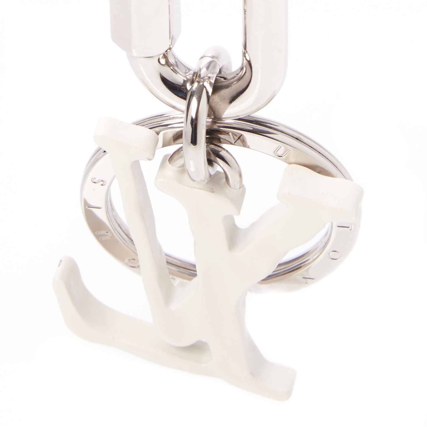 LV Sharp Bag Charm Key Holder Silver