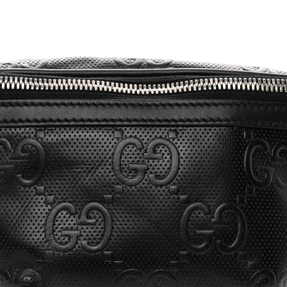 Gucci Calfskin GG Tennis Embossed Belt Bag Black 8 of 10