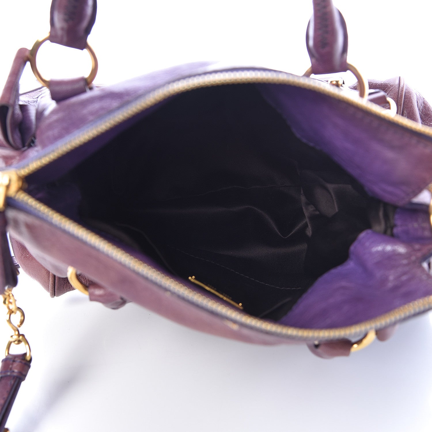 Miu Miu Vitello Lux Mini Bow Bag Viola 6 of 16