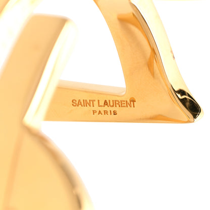 Saint Laurent Brass Monogram Cuff Bracelet Gold 4 of 5