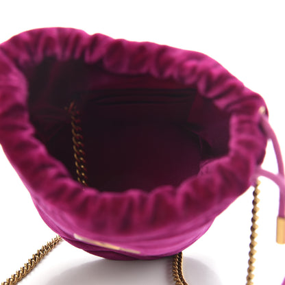 Gucci Velvet Matelasse Mini GG Marmont 2.0 Bucket Bag Fuchsia Violet Cyclamen 5 of 9