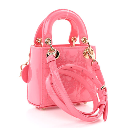 Christian Dior Patent Cannage Micro Lady Dior Peony Pink 3 of 10
