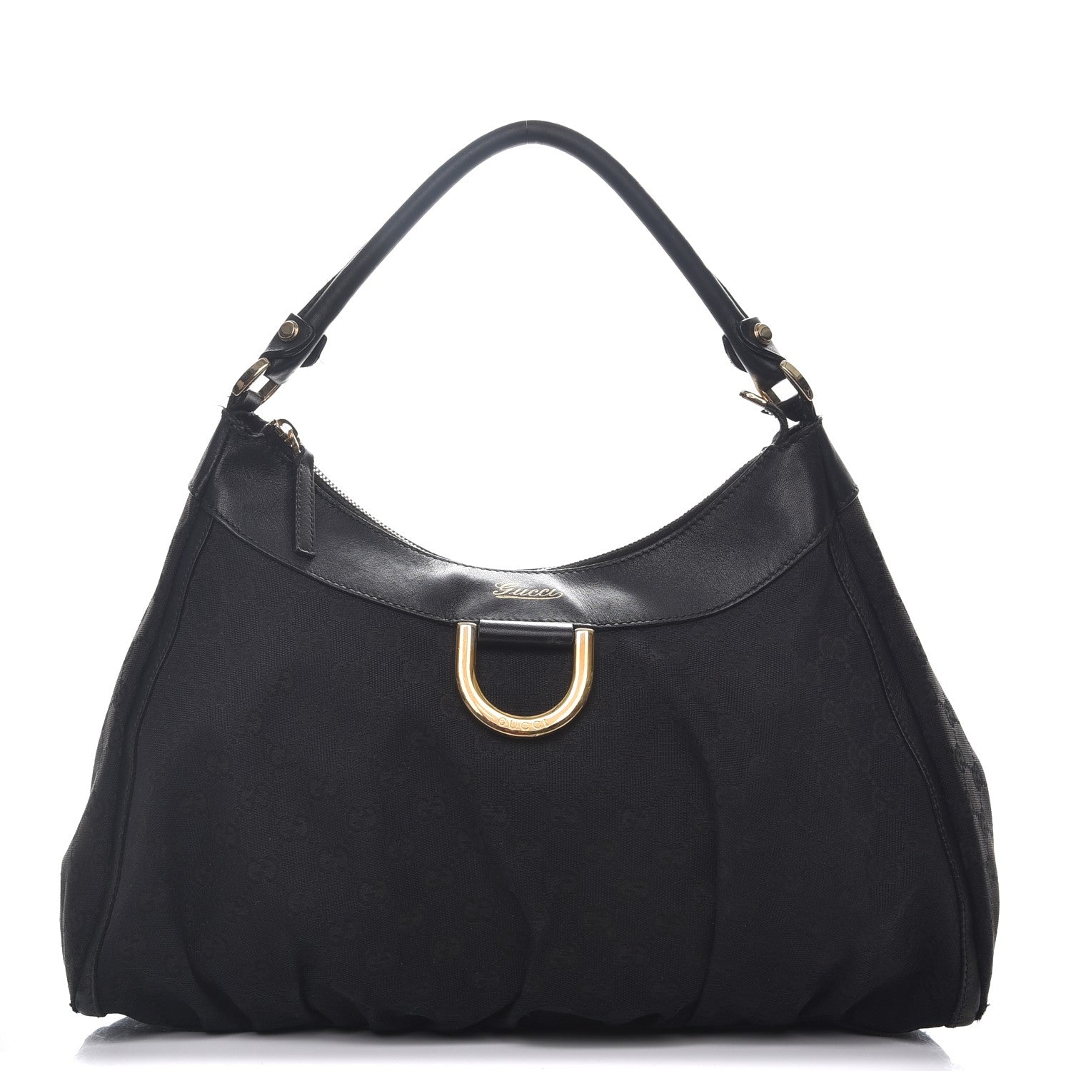 Gucci Monogram Large D Ring Hobo Black 1 of 14