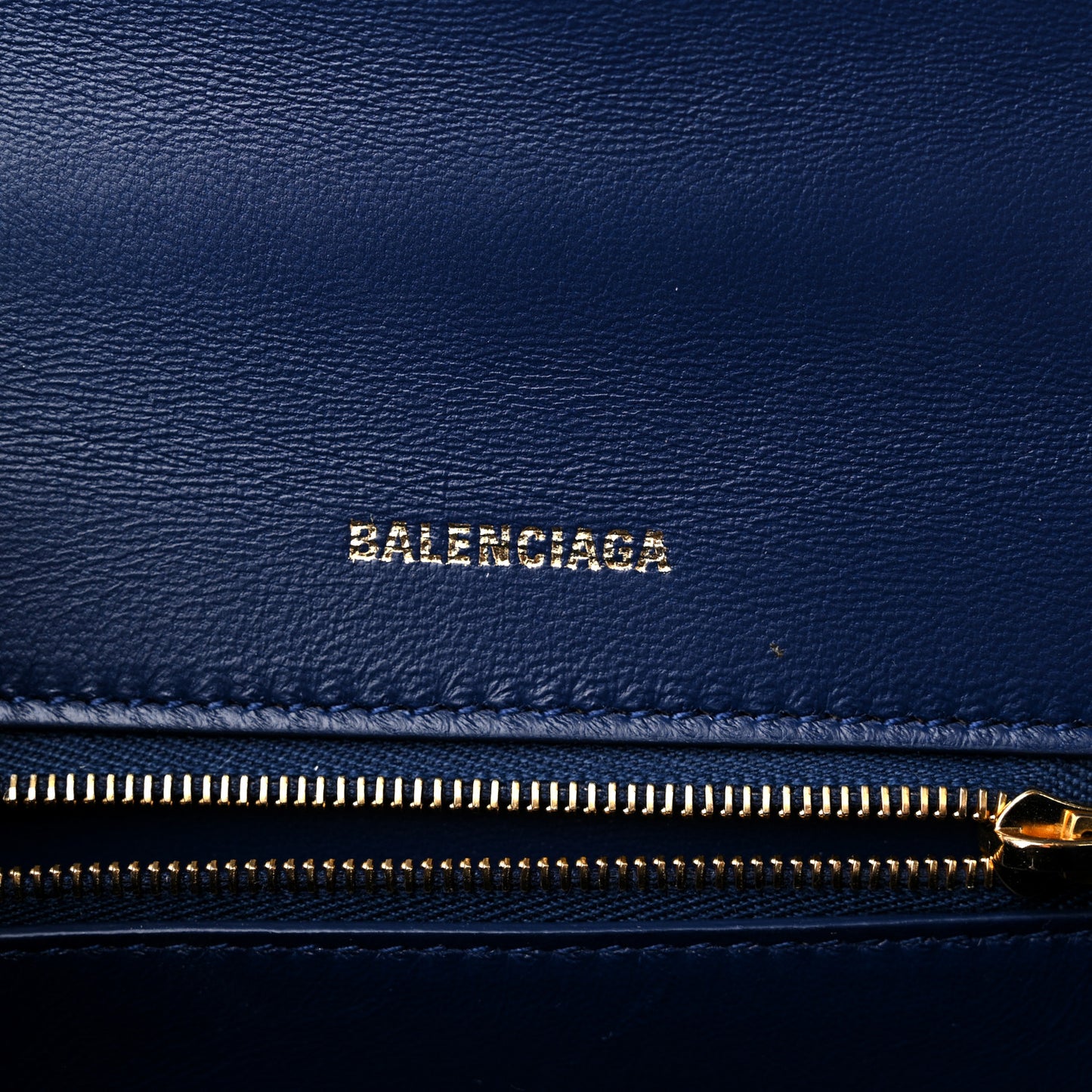 Shiny Calfskin Crocodile Embossed Small Hourglass Top Handle Bag Navy