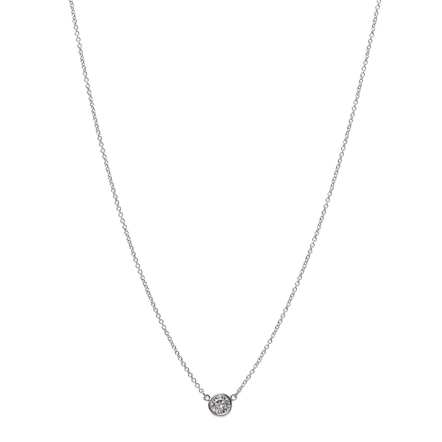 Platinum Diamond .27ct Elsa Peretti Diamonds by the Yard Pendant Necklace