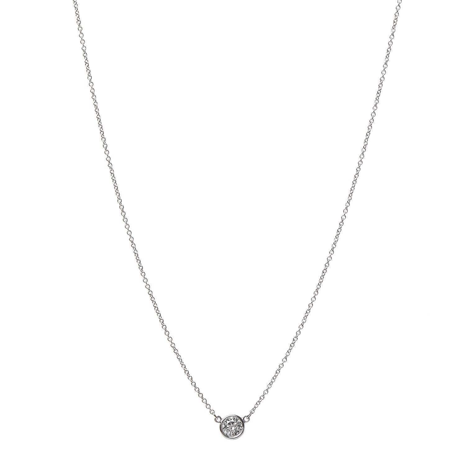 Tiffany Platinum Diamond .27ct Elsa Peretti Diamonds by the Yard Pendant Necklace 1 of 8