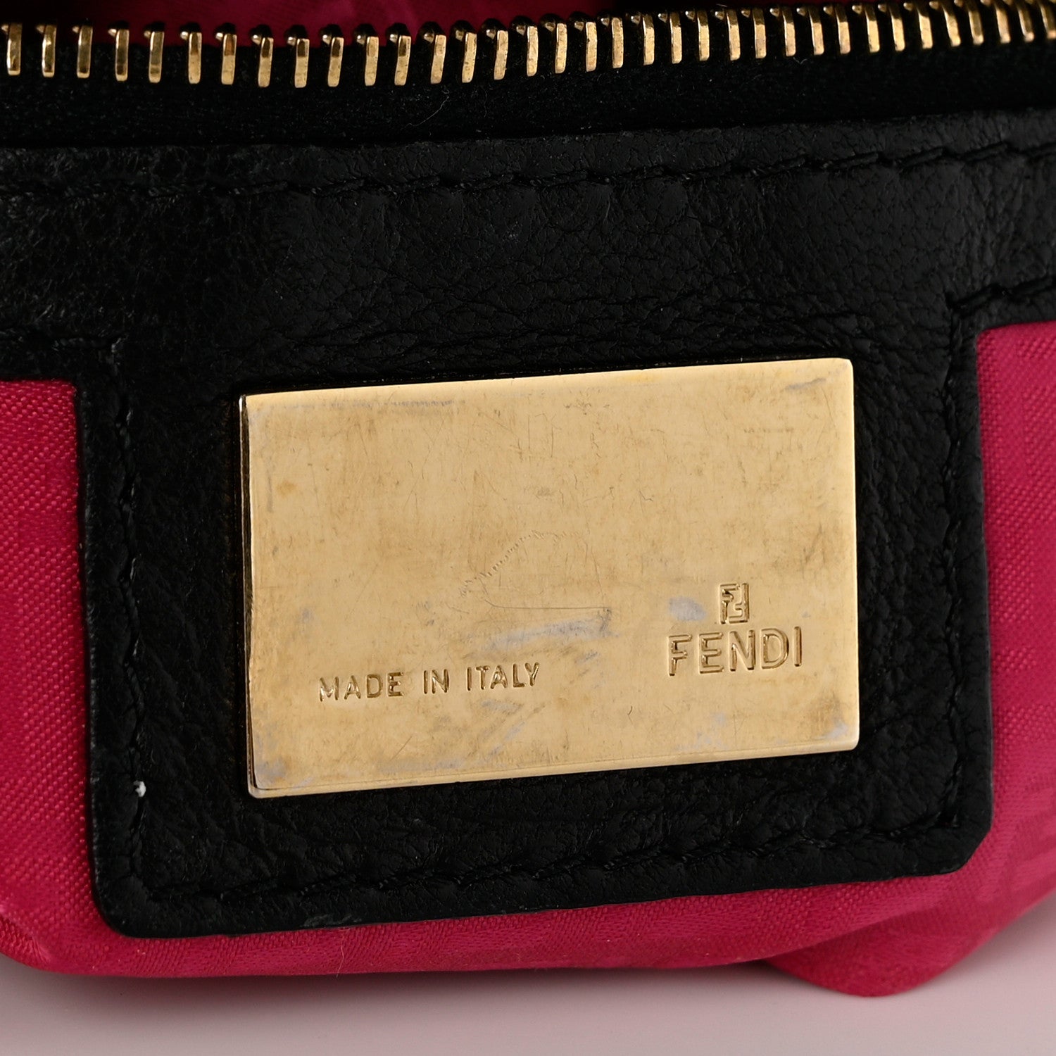Fendi Nappa Logo Embossed Baguette Black 6 of 10