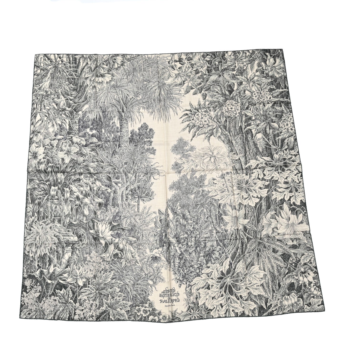 Cashmere Silk All 'Orto Botanico Di Palermo Shawl 140 Vert Loden Naturel Encre