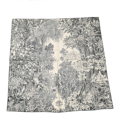 Hermes Cashmere Silk All 'Orto Botanico Di Palermo Shawl 140 Vert Loden Naturel Encre 1 of 4