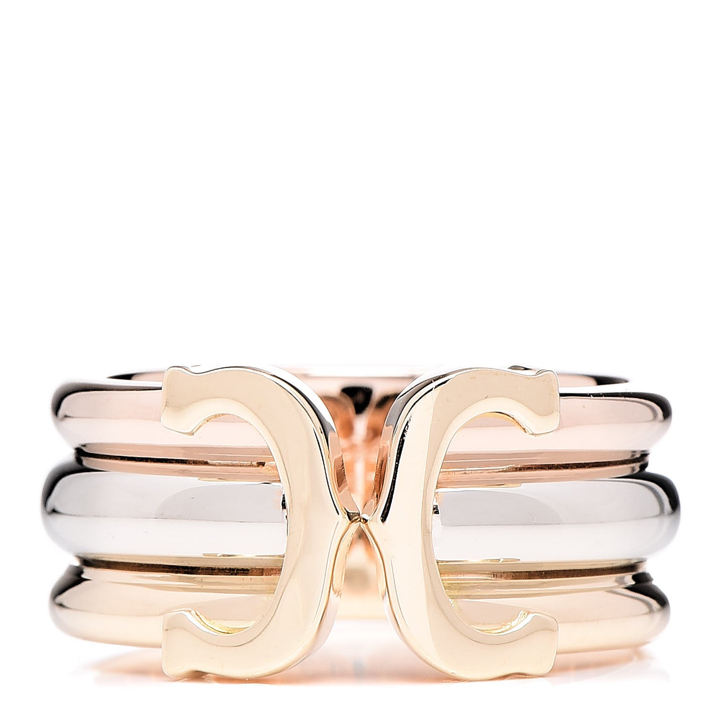 18K Pink Yellow White Gold C De Ring 54 6.75