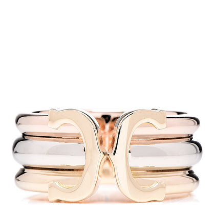 Cartier 18K Pink Yellow White Gold C De Ring 54 6.75 1 of 4