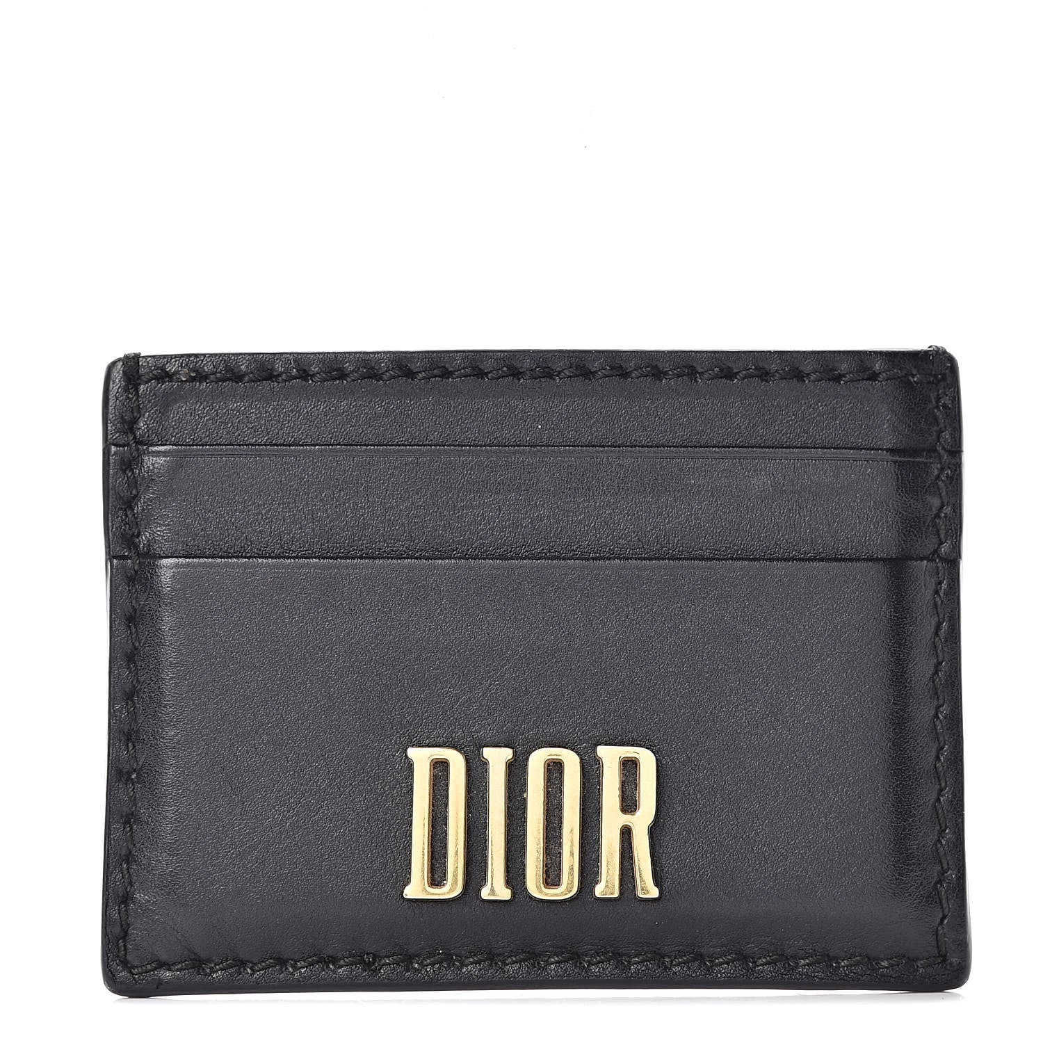 Christian Dior Calfskin D-Fence Card Holder Black 1 of 10