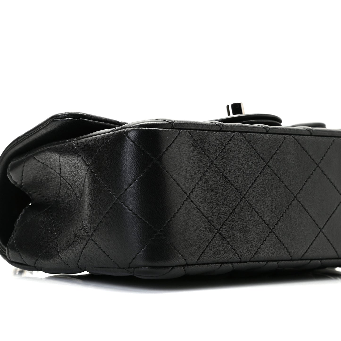 Lambskin Quilted Mini Rectangular Flap Black