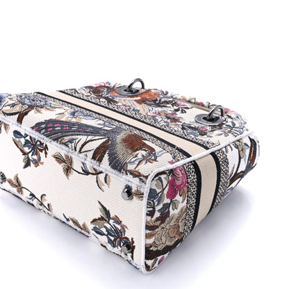 Christian Dior Canvas Embroidered Jardin D'Hive Medium Lady D-Lite Ecru Multicolor 11 of 11