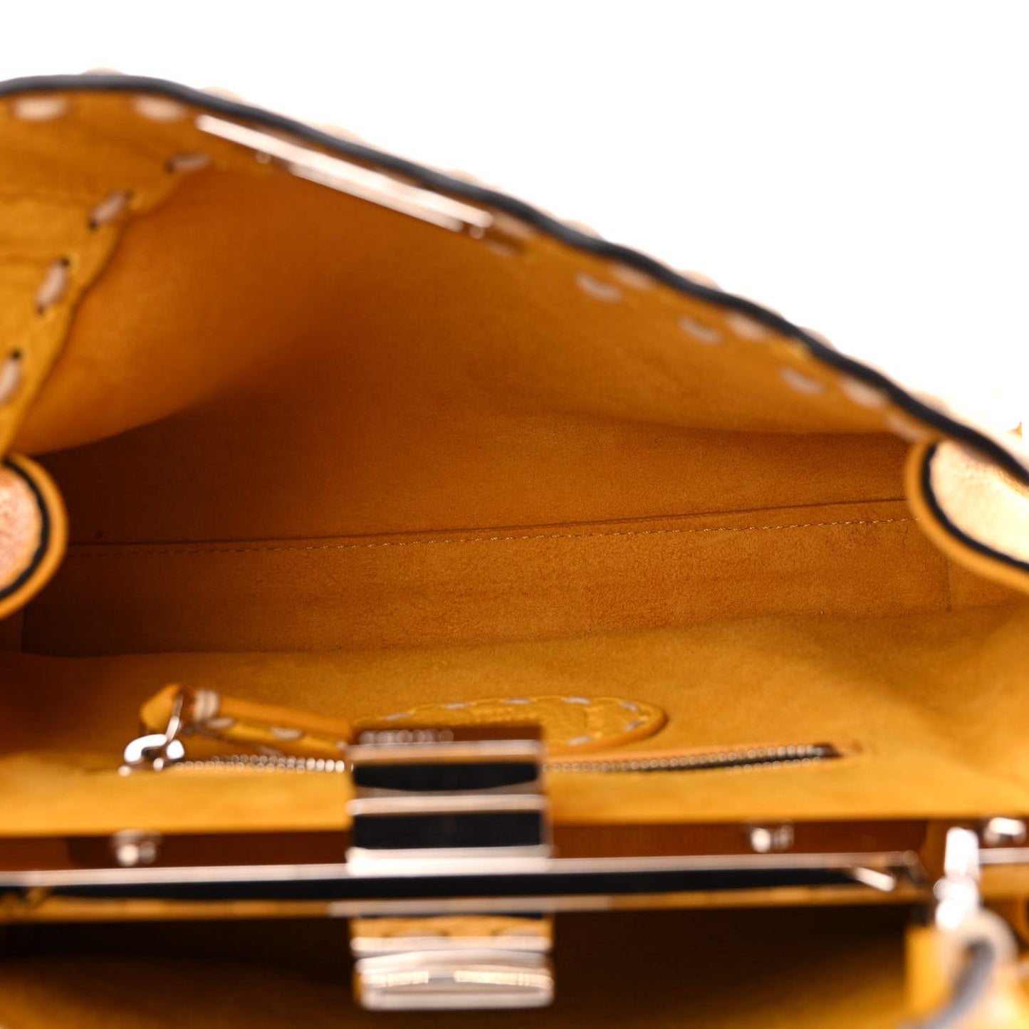 Vitello Granato Camoscio Selleria Macro Stitchings Mini Peekaboo Iconic Satchel Mimosa