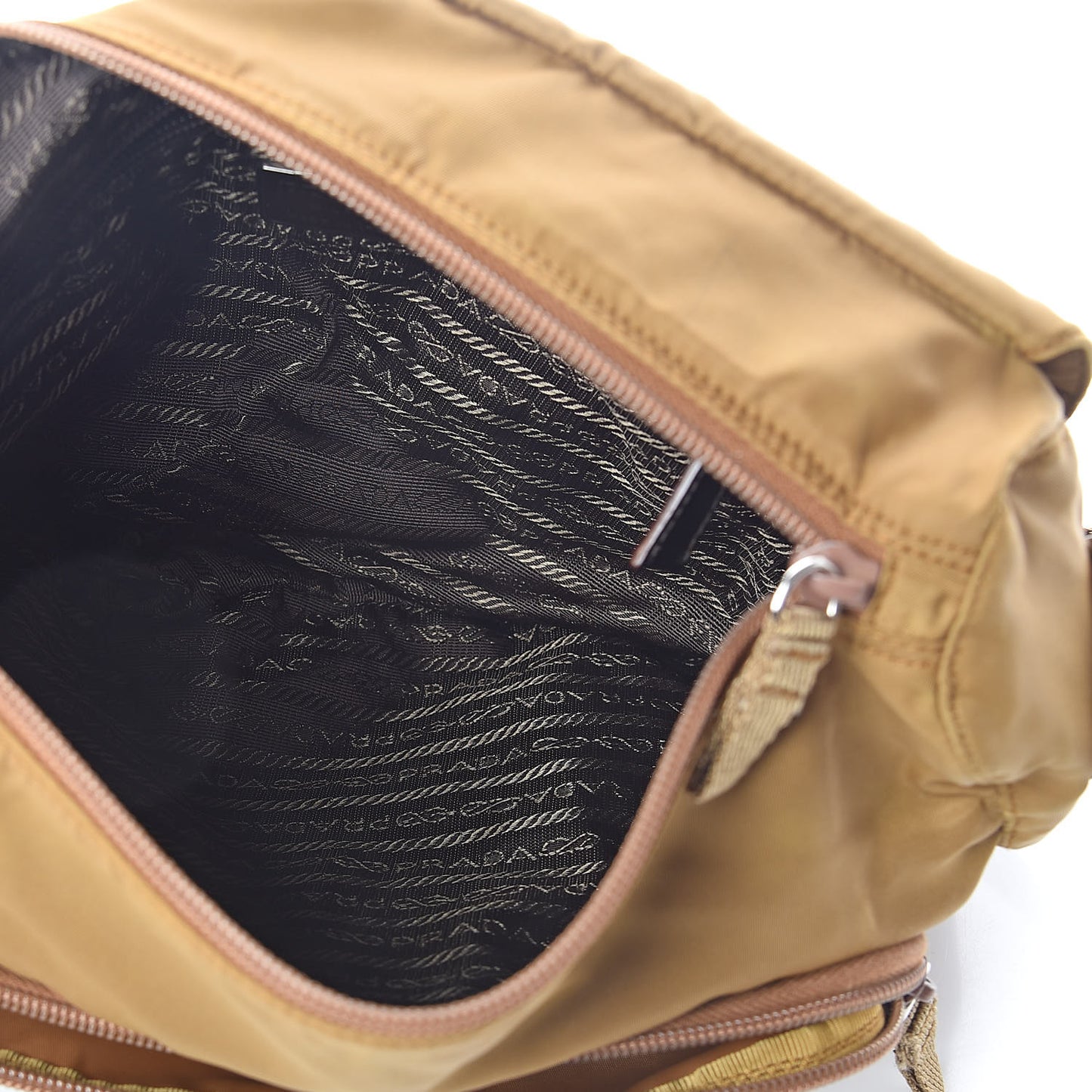 Tessuto Nylon Vela Sport Messenger Bag Brown