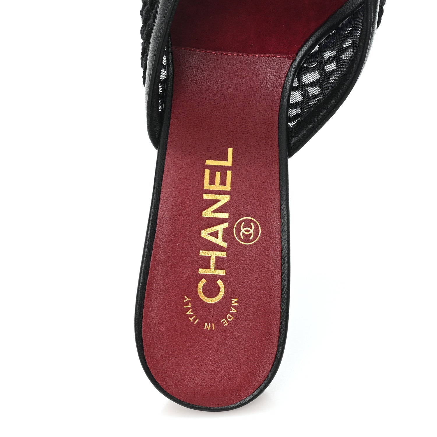 Chanel Mesh Cotton Lambskin CC Coco Beach Mules 40 Black 8 of 9
