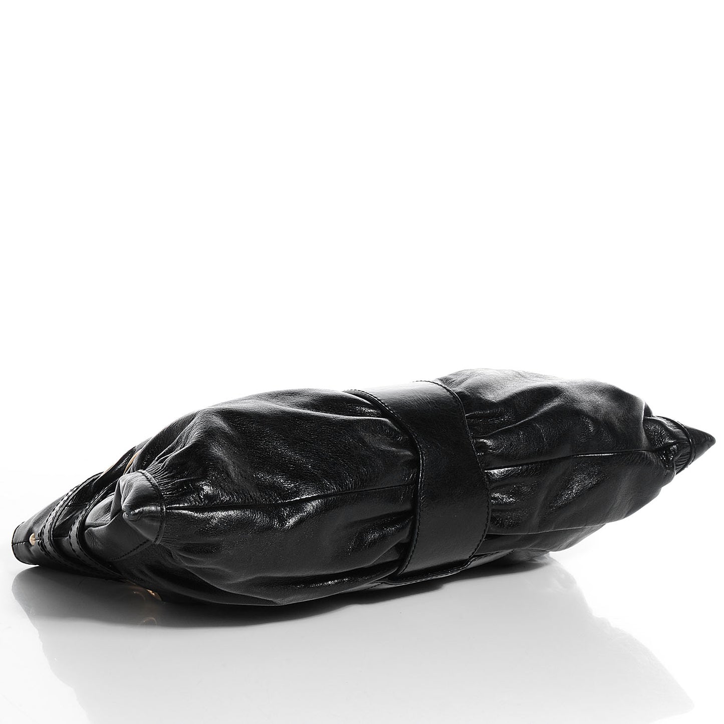 Leather Rio Oversized Clutch Black