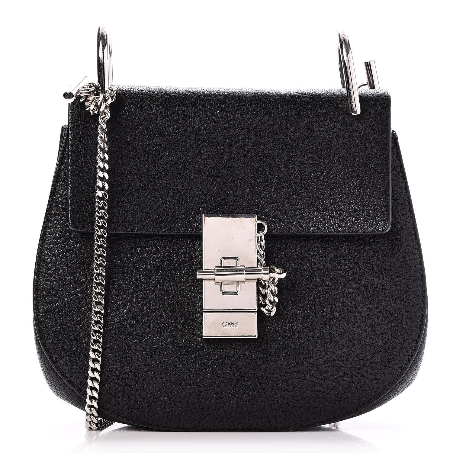Chloe Grained Lambskin Mini Drew Shoulder Bag Black 1 of 8