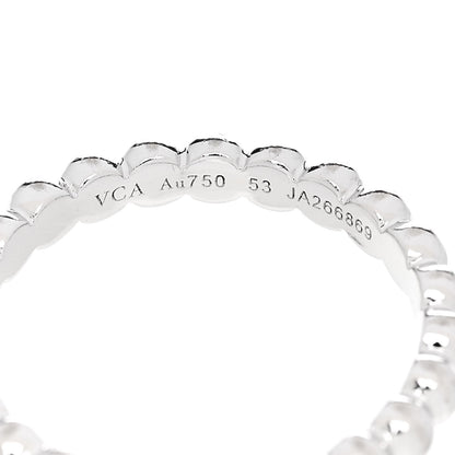 Van Cleef & Arpels 18K White Gold Medium Perlee Ring 53 6.5 4 of 5