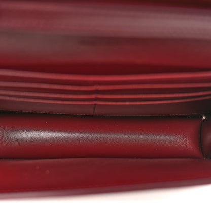 Celine Shiny Calfskin Triomphe Margo Wallet on Chain Burgundy 5 of 11