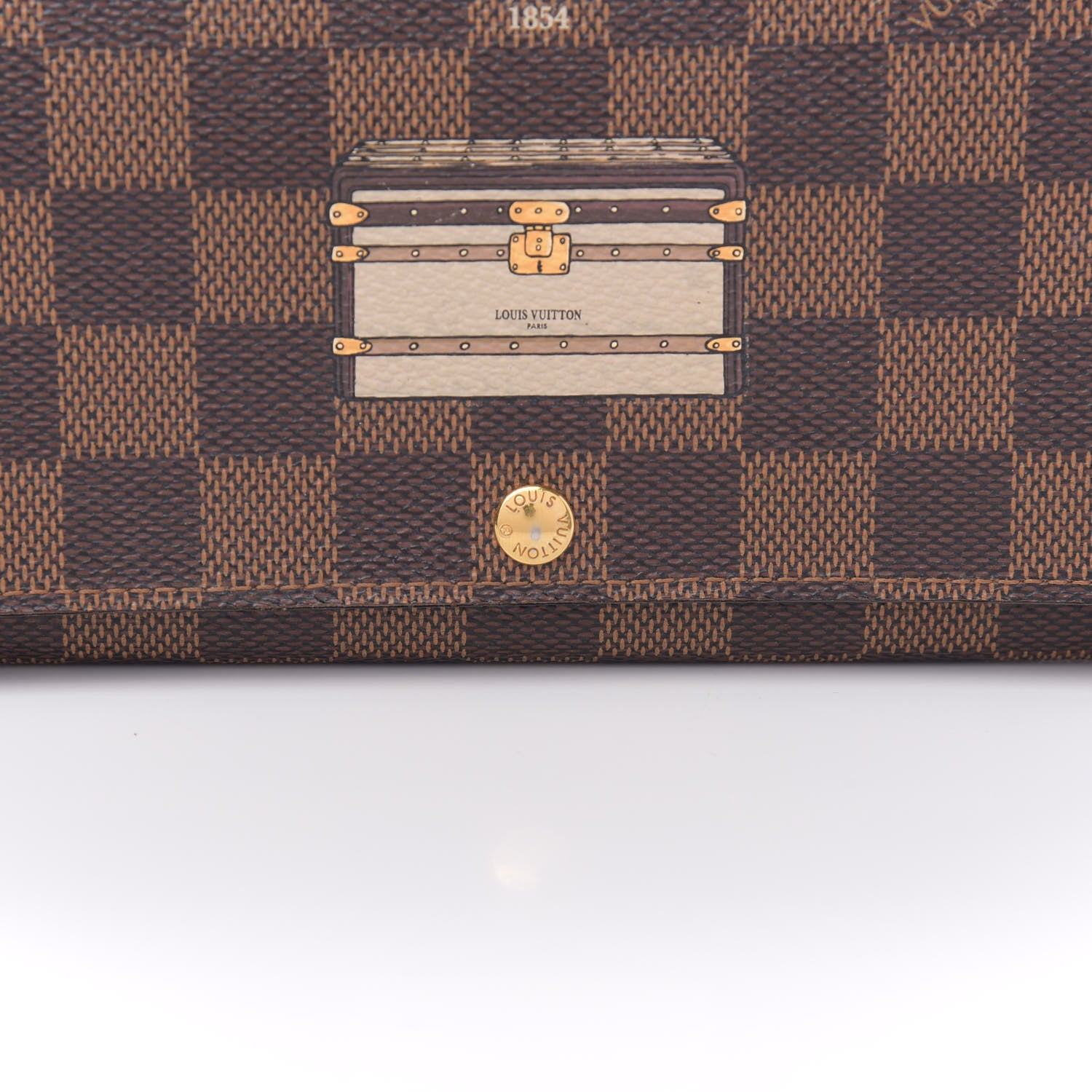 Louis Vuitton Damier Ebene Trunks and Locks Sarah Wallet 8 of 9