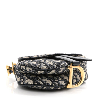 Christian Dior Oblique Mini Saddle Bag Blue 7 of 17