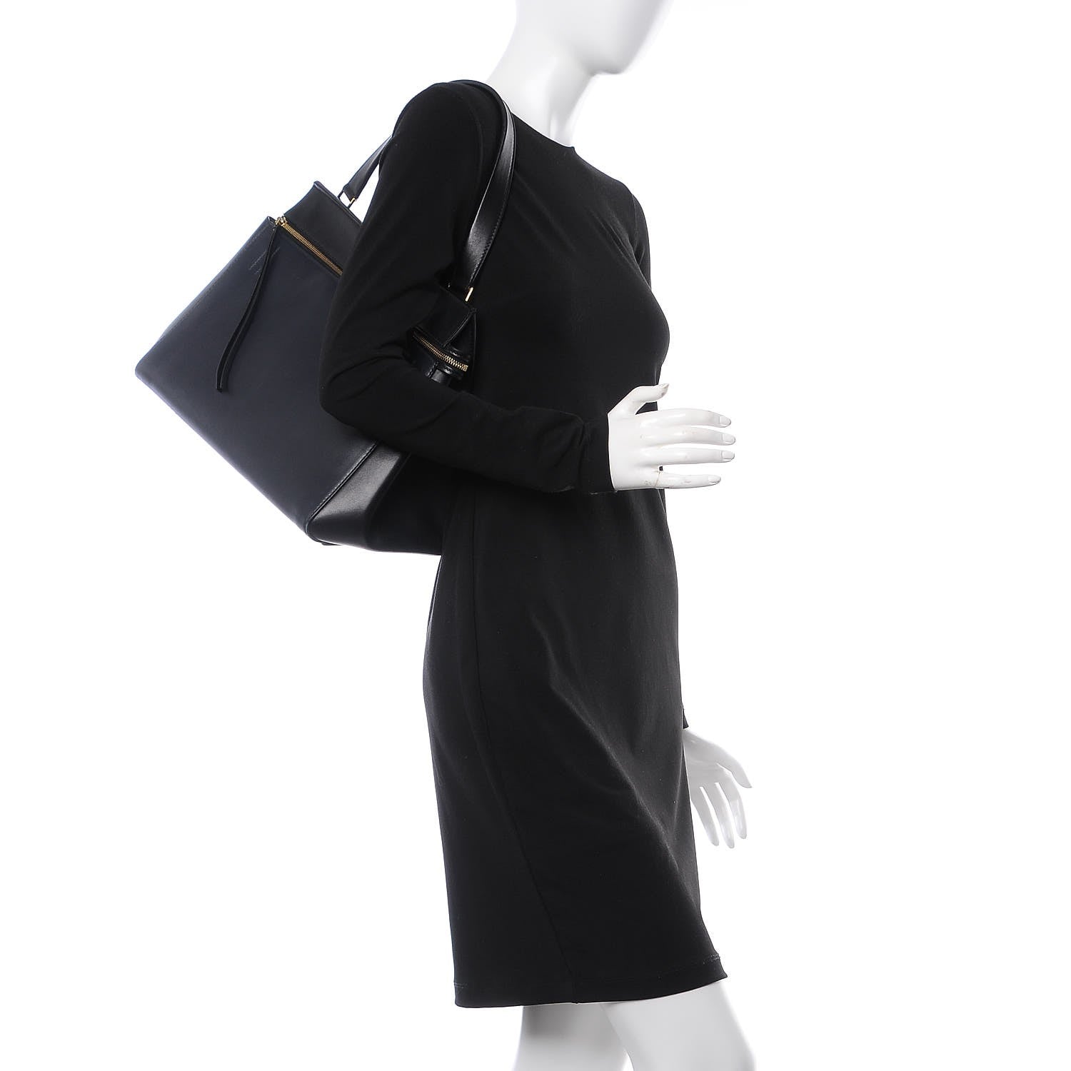Celine Smooth Calfskin Medium Bi-Color Edge Shoulder Bag Black Navy 2 of 10
