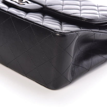 Chanel Lambskin Quilted Jumbo Double Flap Black 9 of 10