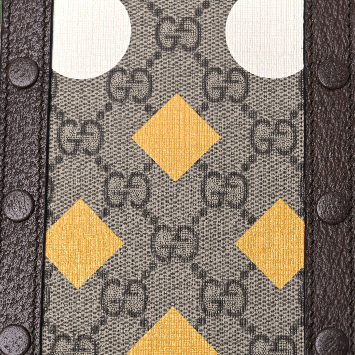 GG Supreme Monogram Textured Dollar Calfskin Geometric Print Mini Horsebit 1955 Crossbody Bag Beige Multicolor New Acero