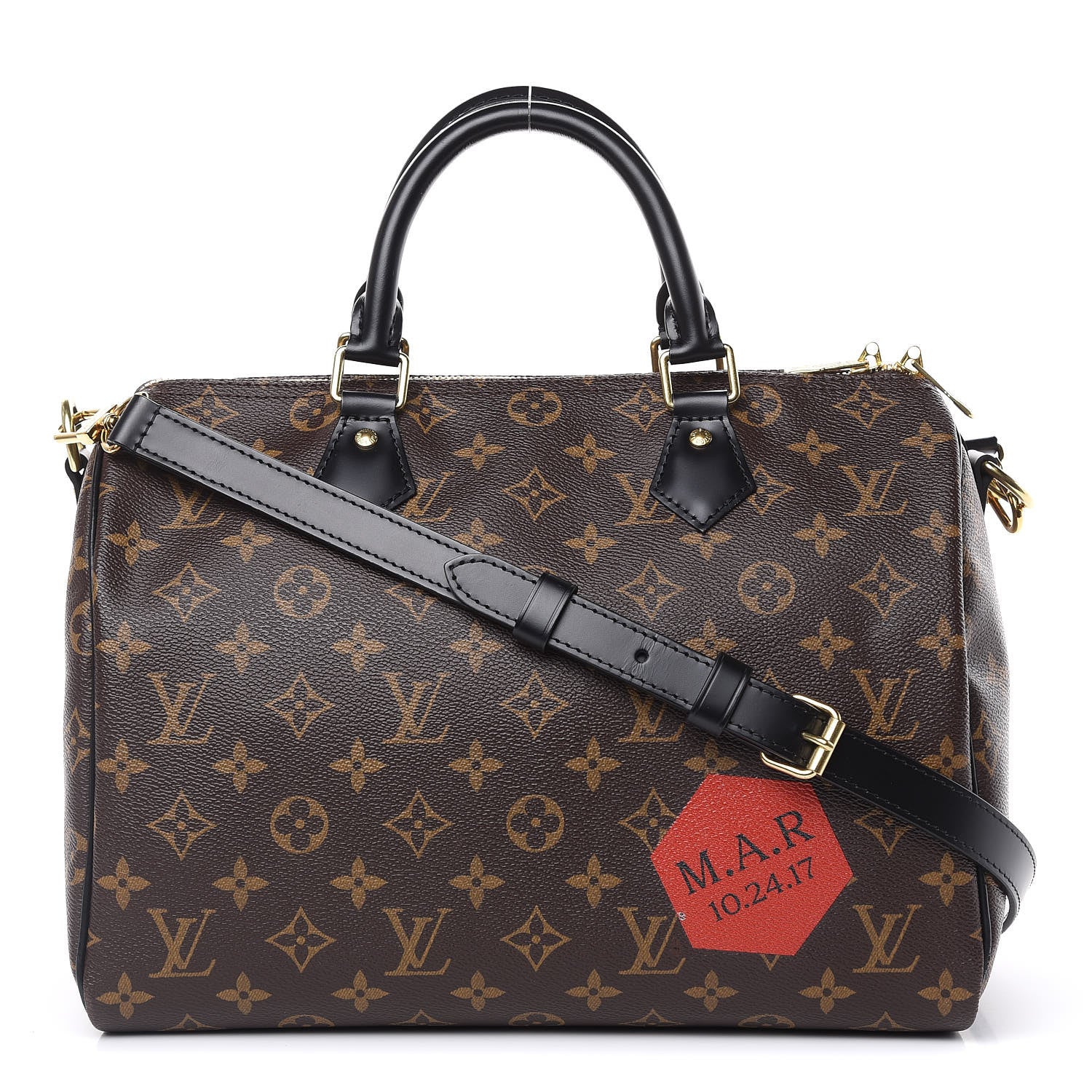 Louis Vuitton Monogram My World Tour Speedy Bandouliere 30 Black 1 of 11